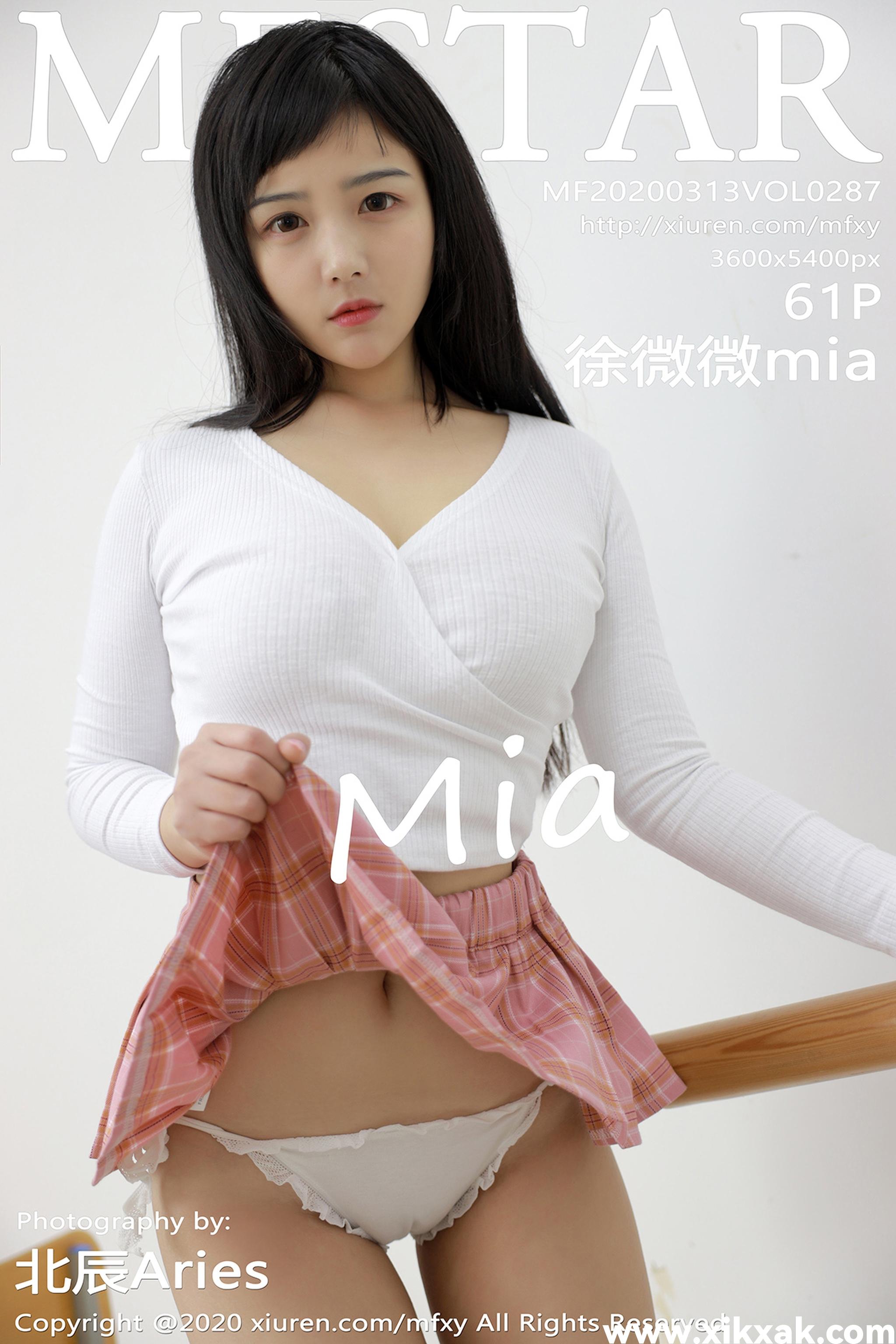 [MFStar模范学院]MF20200313VOL0287 2020.03.13 VOL.287 粉色格子短裙 徐微微mia[611P／120M]